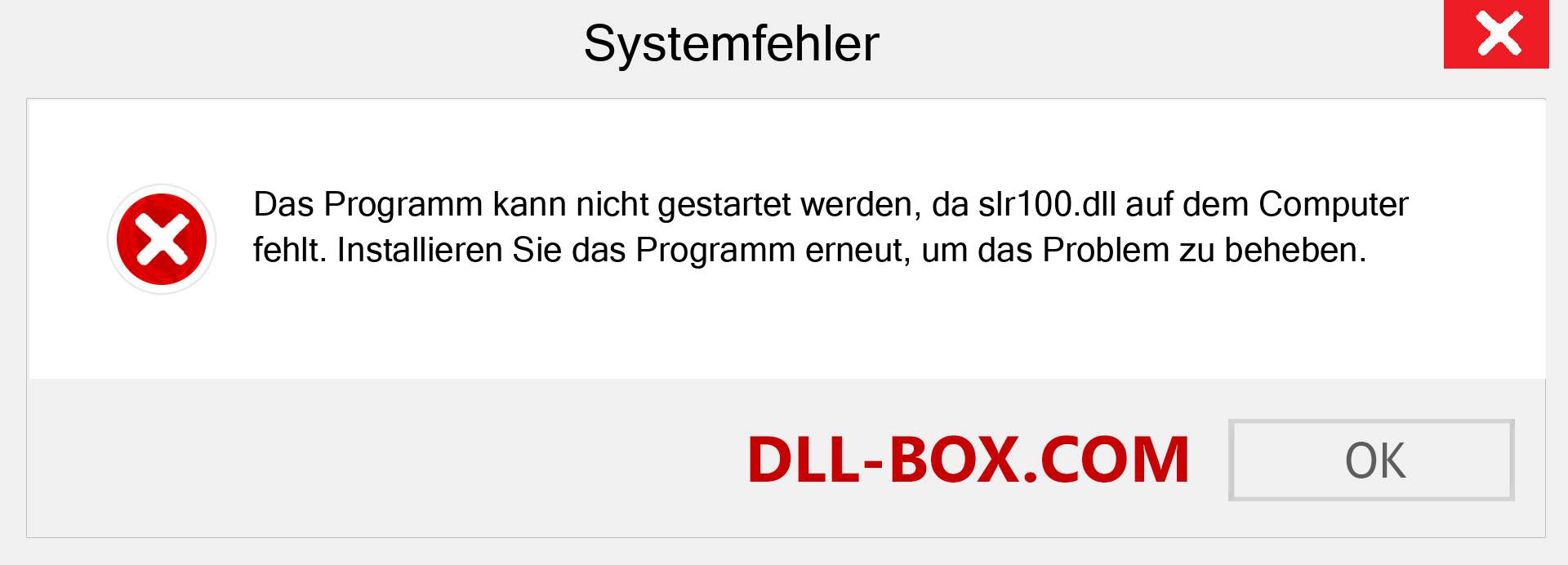 slr100.dll-Datei fehlt?. Download für Windows 7, 8, 10 - Fix slr100 dll Missing Error unter Windows, Fotos, Bildern